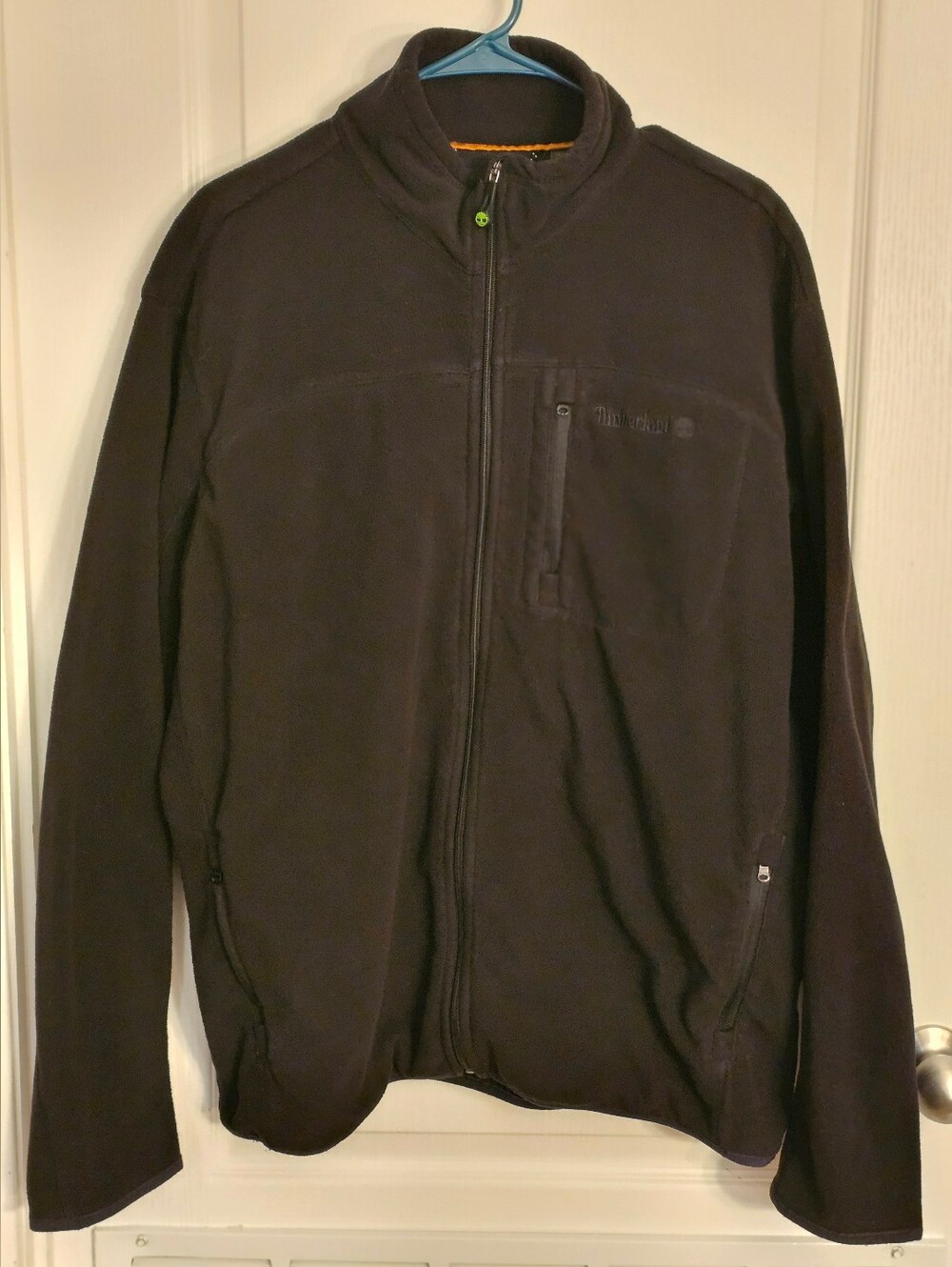 Timberland Full Zip Black Fleece Jacket Warm Zipper Closure Pockets Size XL